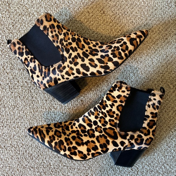 ALDO Pony Hair Leopard Cheetah Print Slip On Ankle Boots - Picture 5 of 15